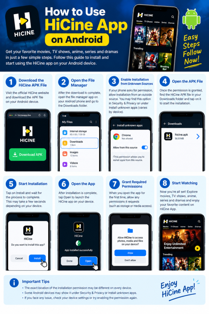 How to Use HiCine App on Android
